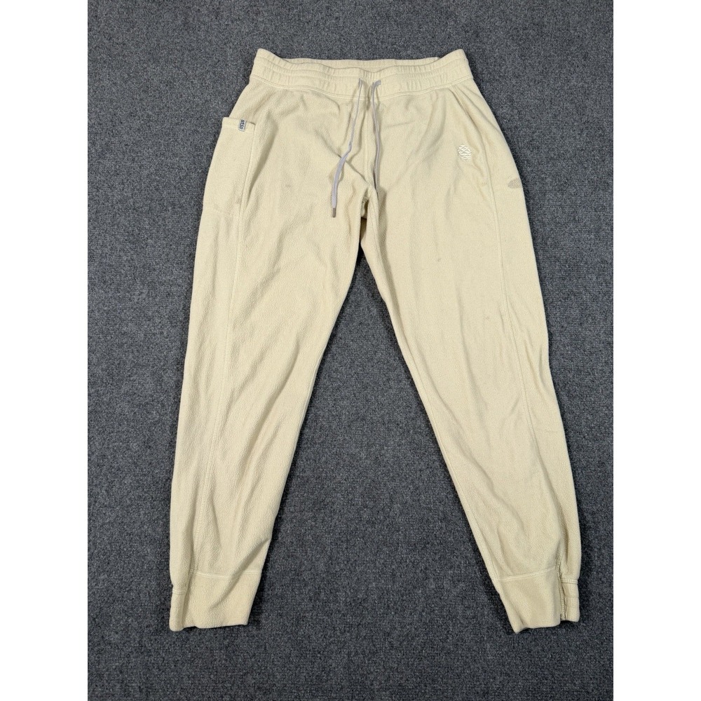 Stio Turpin Fleece Jogger Womens Large Yellow Tapered Drawstring Outdoor Pants